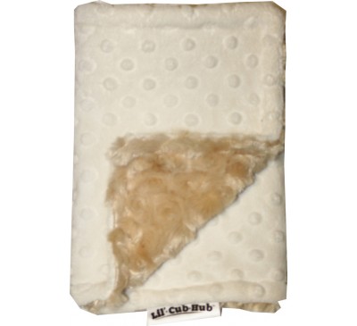 Cream Minky Dot/Camel Swirl Burp Cloth
